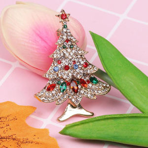 Christmas Tree Brooch, Christmas Jewelry,